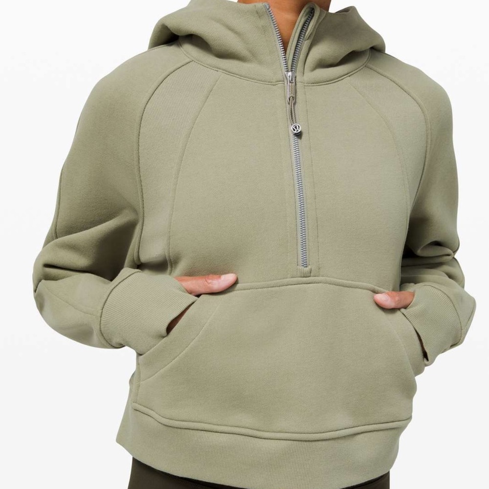 Lululemon Scuba Oversized 1/2 Zip Hoodie Rosemary Green XS/S